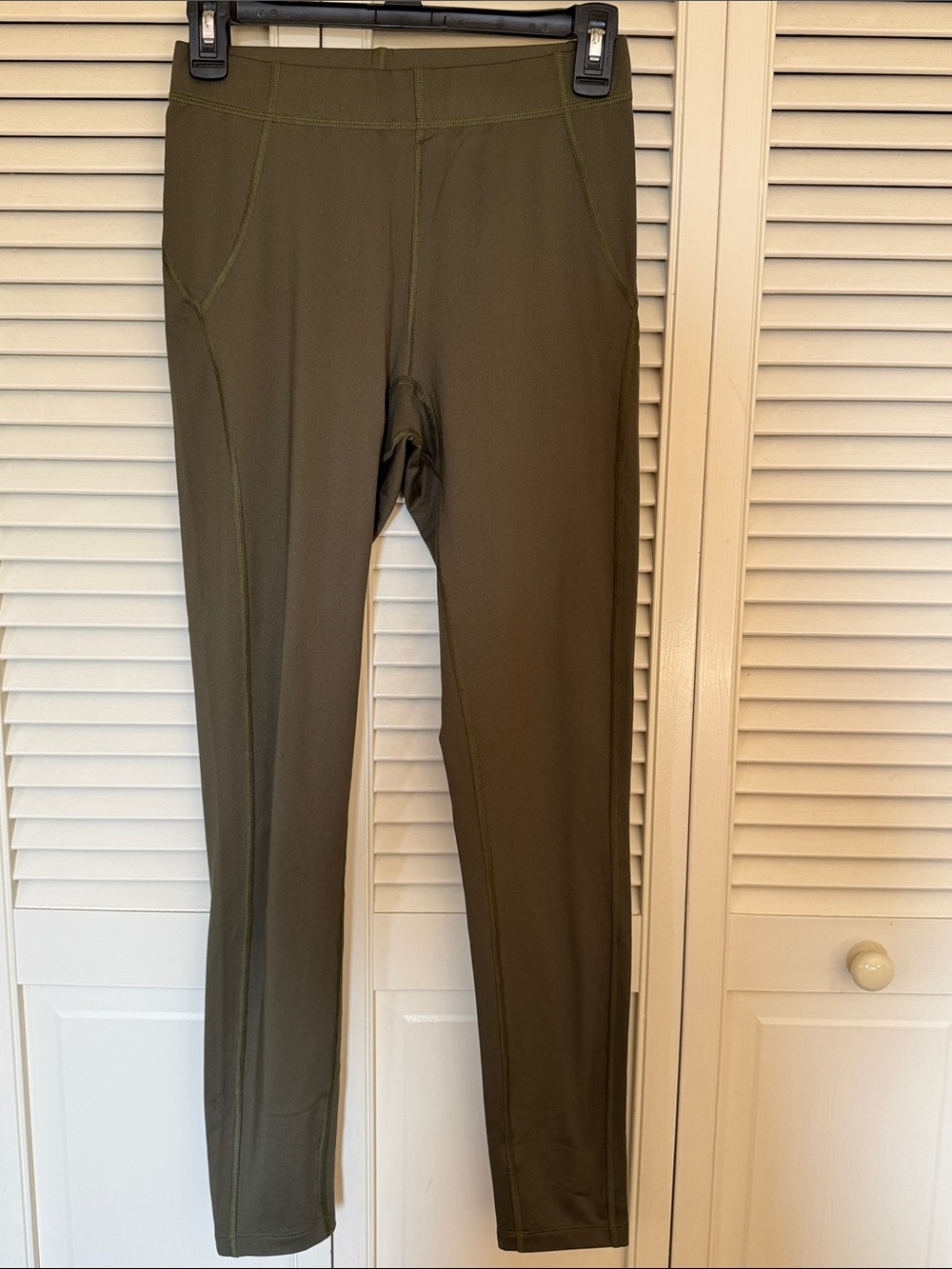 Women's Olive Green High-Waist Performance Leggings